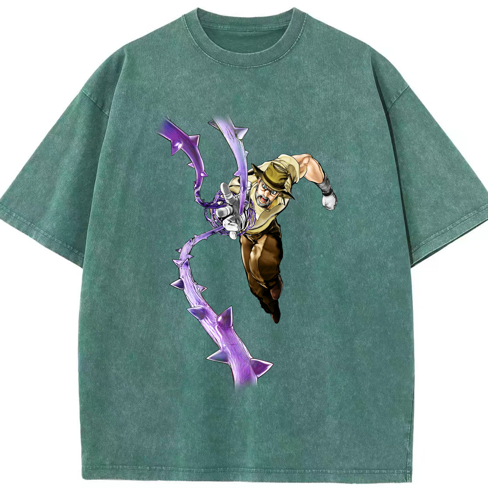 （画像用） ジョジョの奇妙な冒険 ジョセフ?ジョースター JoJo's Bizarre Adventure Joseph Joestar 綿100% ヴィンテージ風 半袖Tシャツ（フロントプリント）
